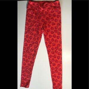Lularoe LLR Valentine Leggings digital hearts OS